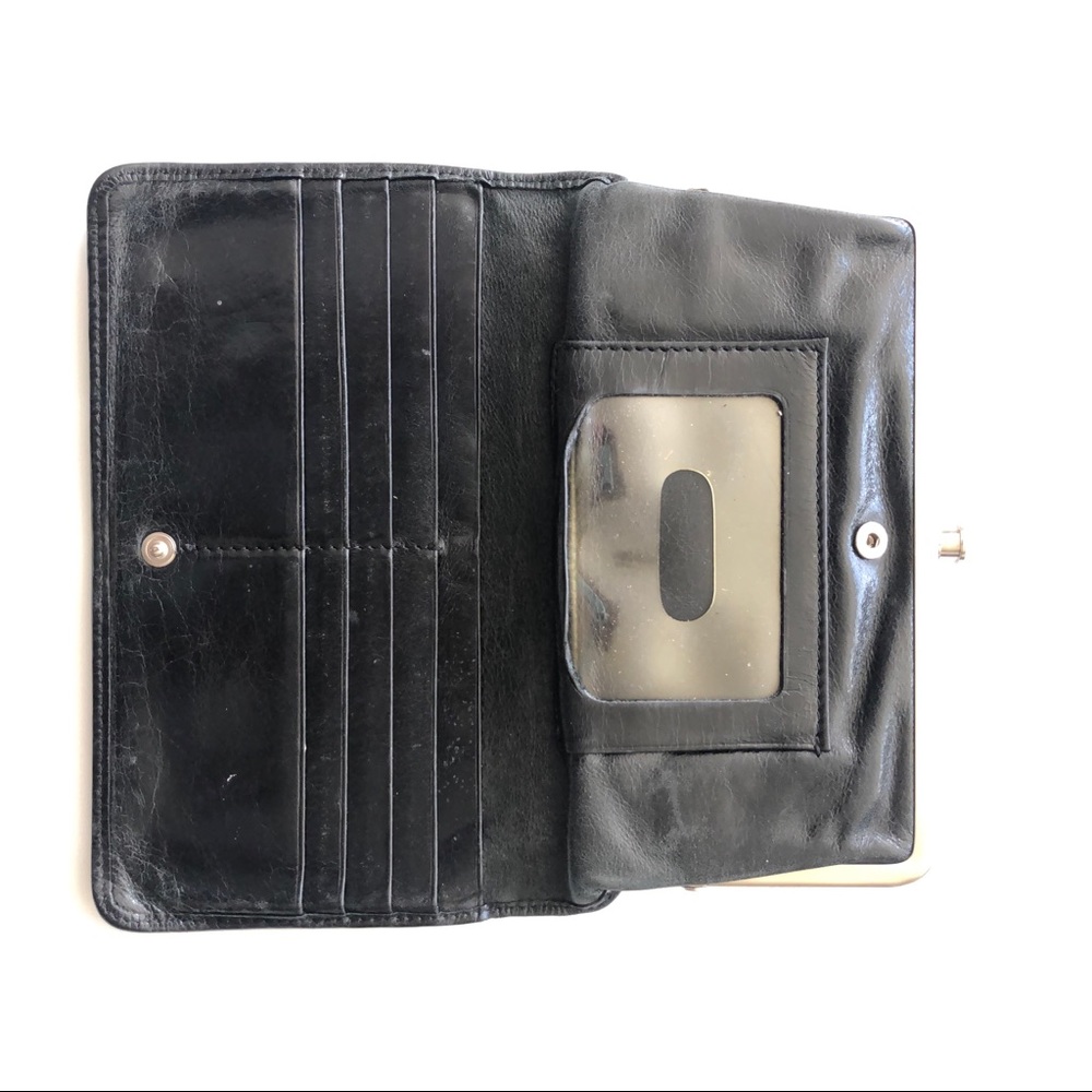 Classic Black Leather Clasp Wallet - Timeless Women's Wallet - Picture 3 of 4